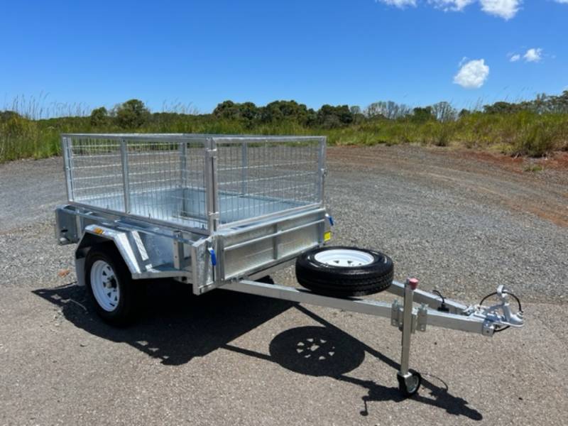 7×4 BOX TRAILER (FULLY WELDED including cage spare and jockey wheel)