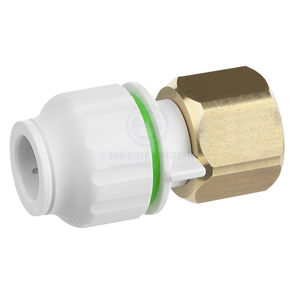 CONNECTOR STRAIGHT - 12MM TUBE X BSPF - BRASS NUT