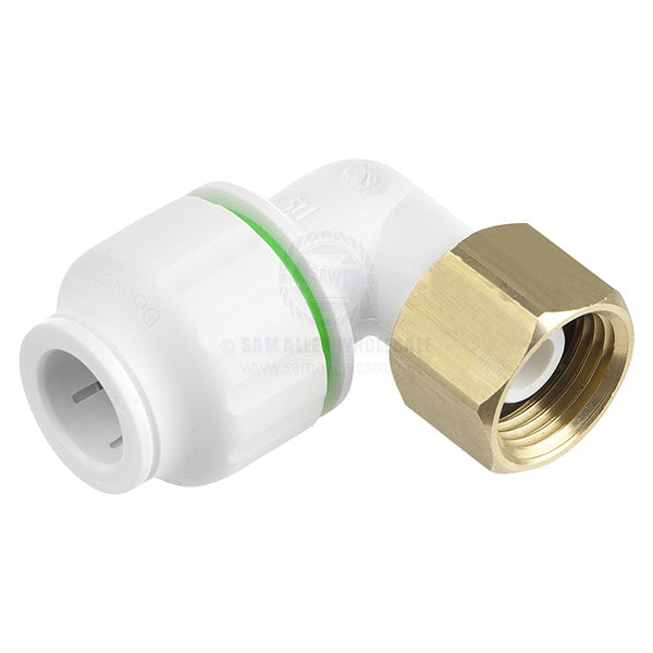 CONNECTOR ELBOW SWIVEL - 12MM TUBE X BSPF - BRASS