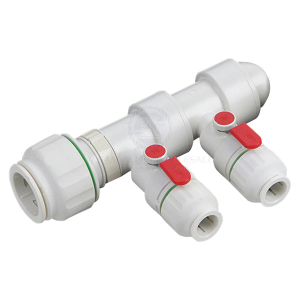 TWISTLOC MANIFOLD SINGLE CLOSED TYPE 28MM TUBE INLET 15MM TUBE OUTLET