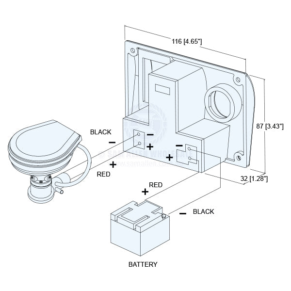TMC TOILET - ELECTRIC - DUAL FLUSH CONTROL