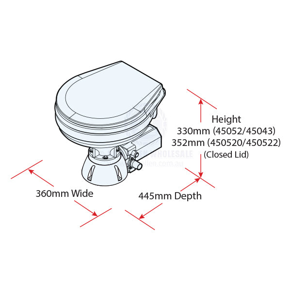 TMC TOILETS - ELECTRIC - STANDARD - SMALL BOWL - WITHOUT SHROUD