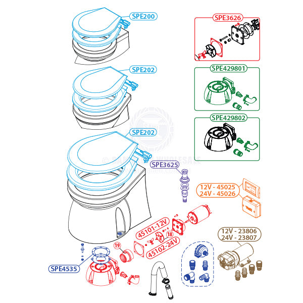 TMC TOILETS - ELECTRIC - QUIET OPERATION - SPARE PARTS