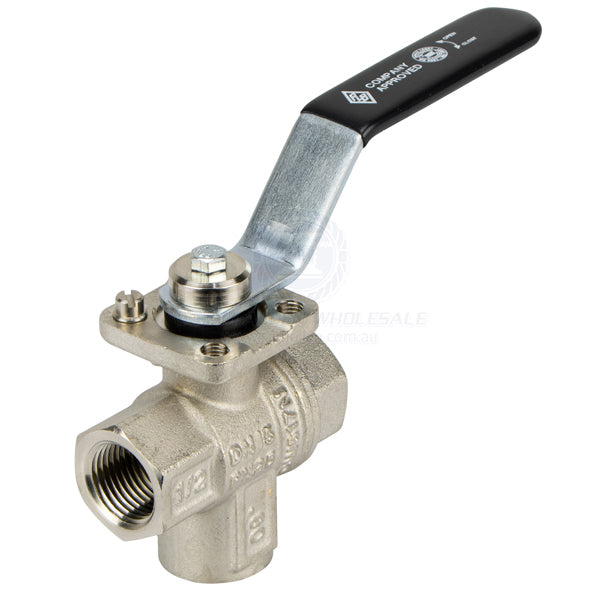 BALL VALVES - T PORT BSP - NICKEL PLATED BRASS