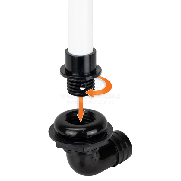BAIT TANK OVERFLOW TUBE - THREADED DRAIN (SIZE 1)