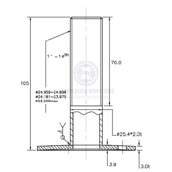 GPS ANTENNA BASE WITH LOCKING NUT