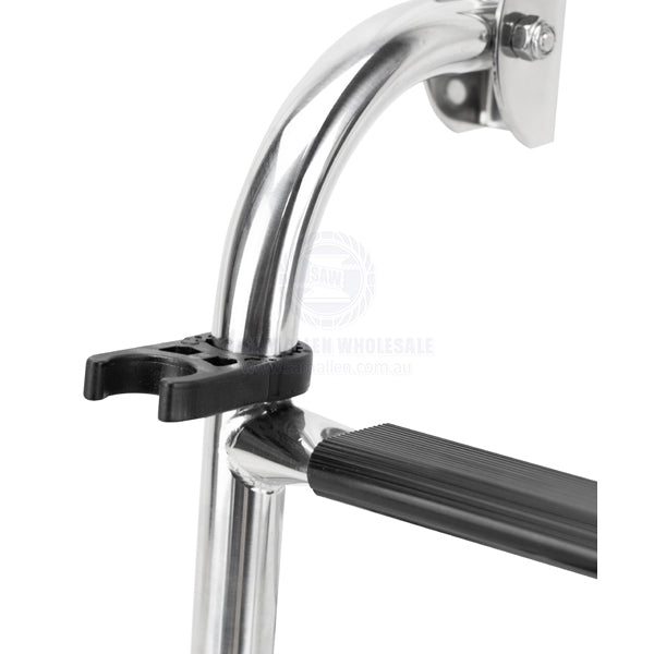 RELAXN LADDER - FOLDING TRANSOM MOUNT - 3 STEP - STAINLESS STEEL