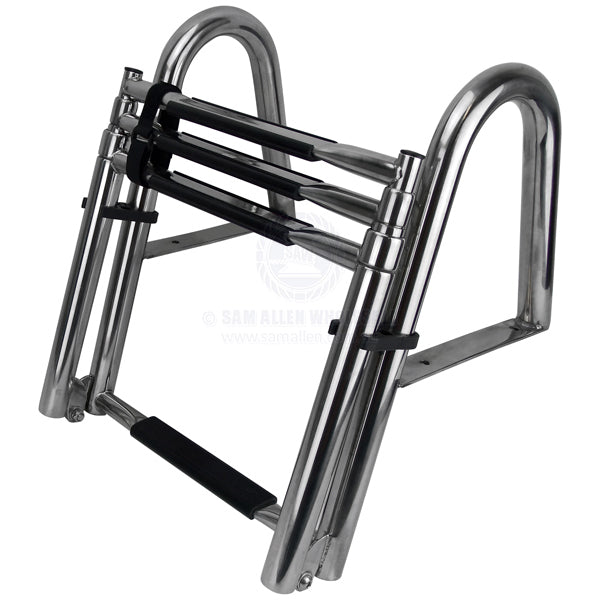 RELAXN LADDER - FOLDING ABOVE PLATFORM - TELESCOPIC - 4 STEPS - STAINLESS STEEL