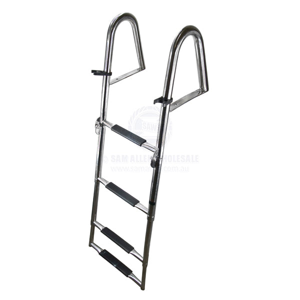 RELAXN LADDER - FOLDING ABOVE PLATFORM - TELESCOPIC - 4 STEPS - STAINLESS STEEL
