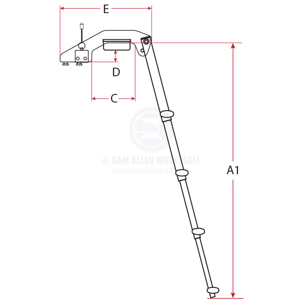 LADDER - REMOVABLE TELESCOPIC - 4 STEPS - STAINLESS STEEL - SURFACE MOUNT