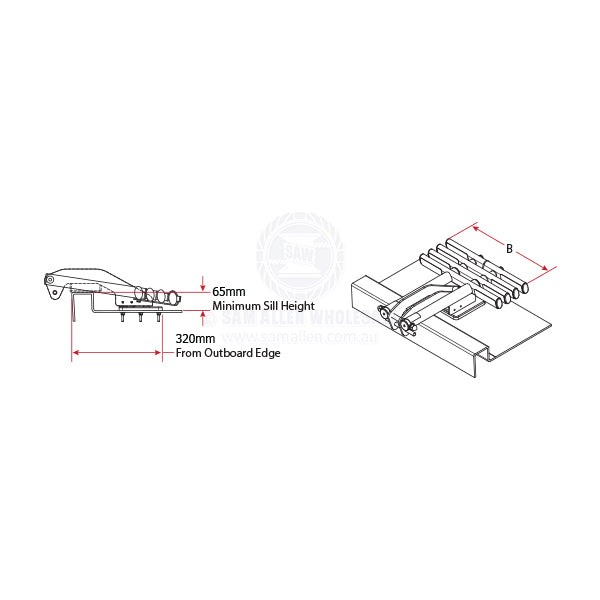 LADDER - REMOVABLE TELESCOPIC - 4 STEPS - STAINLESS STEEL - SURFACE MOUNT
