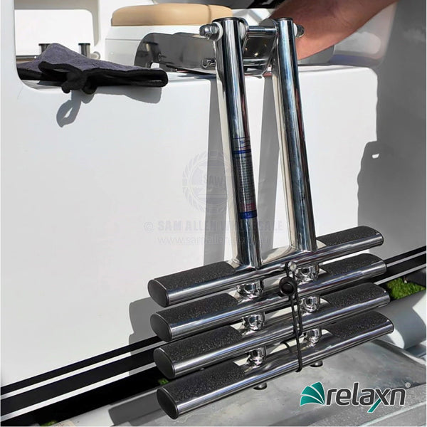 LADDERS - REMOVABLE TELESCOPIC - 4 STEPS - STAINLESS STEEL - HOOK OVER