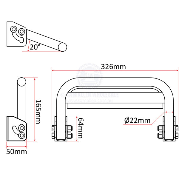 FOOTREST - FOLD UP - STAINLESS STEEL