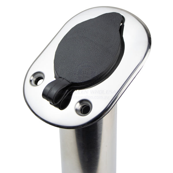ROD HOLDER - OVAL HEAD ANGLED - STAINLESS STEEL