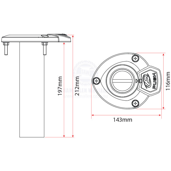 ROD HOLDER - 0° BLUEWATER - ROTATING - STAINLESS STEEL