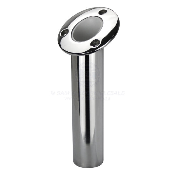 RELAXN ROD HOLDER - ROUND HEAD WITH DRAIN - HEAVY-DUTY - STAINLESS STEEL