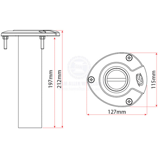 ROD HOLDER - 0° BLUEWATER - FIXED - STAINLESS STEEL