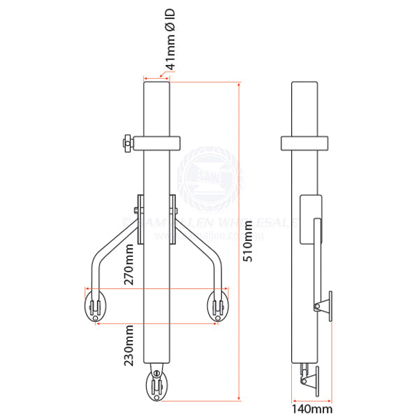 OCEANBLUE OUTRIGGERS - OUTRIGGER BASE WISHBONE - STAINLESS STEEL