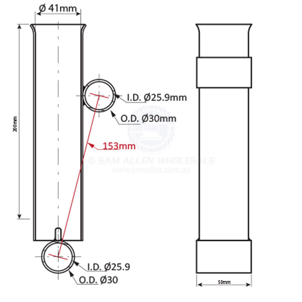 RELAXN ROD HOLDER - ALLOY - BIMINI MOUNT