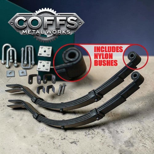 DIY Single Axle Trailer Kit 1000Kg Rated 45mm Slipper Springs. 40mm Stub Axles