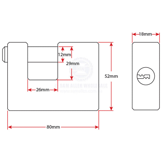 PADLOCK - SHIPPING CONTAINER HEAVY DUTY BRASS RECTANGULAR 80MM