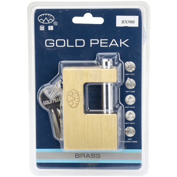 PADLOCK - SHIPPING CONTAINER HEAVY DUTY BRASS RECTANGULAR 80MM