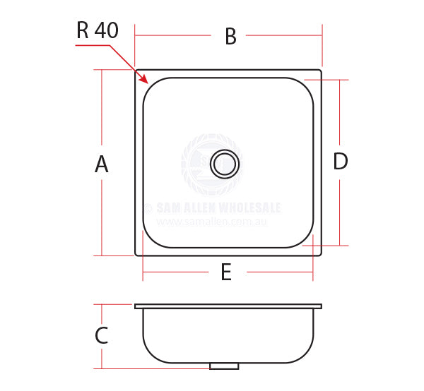 SINKS - RECTANGULAR - STAINLESS STEEL