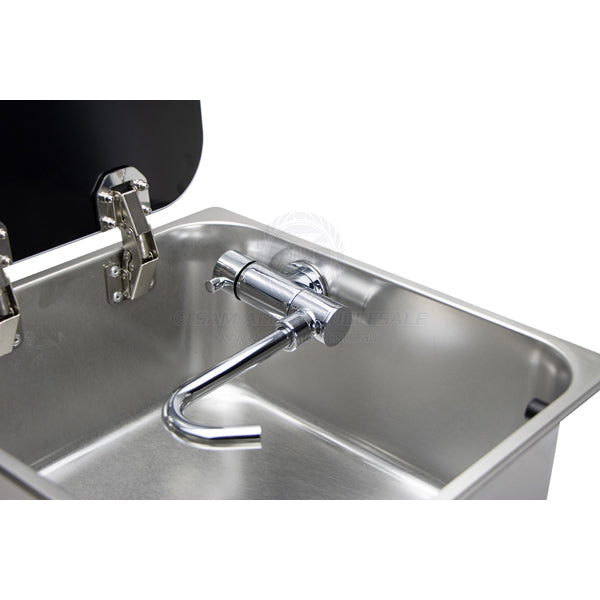 SINKS - WITH LID & FOLDING TAP - STAINLESS STEEL