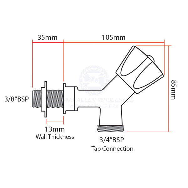 ARAVON TAP - SINGLE - WALL MOUNT