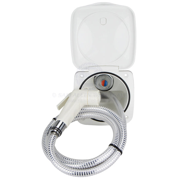 ARAVON SHOWER BOX - HEAD, MIXER & HOSE - LOCKABLE
