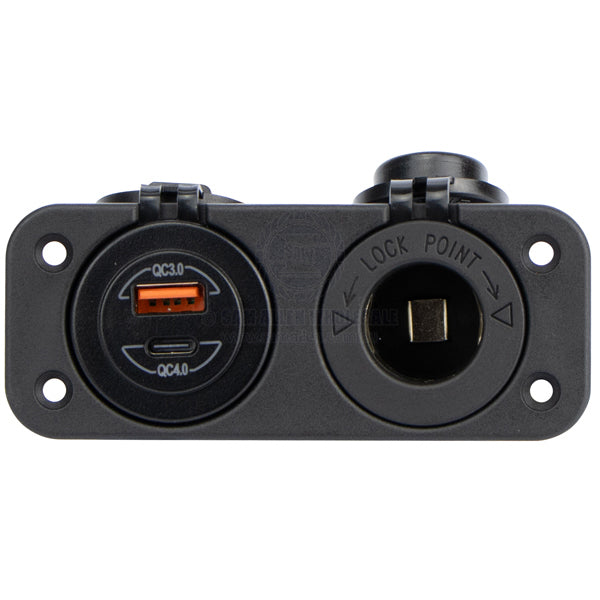 RELAXN SOCKET - DUAL PANEL - DUAL USB-A / USB-C CHARGER & CIGARETTE LIGHTER
