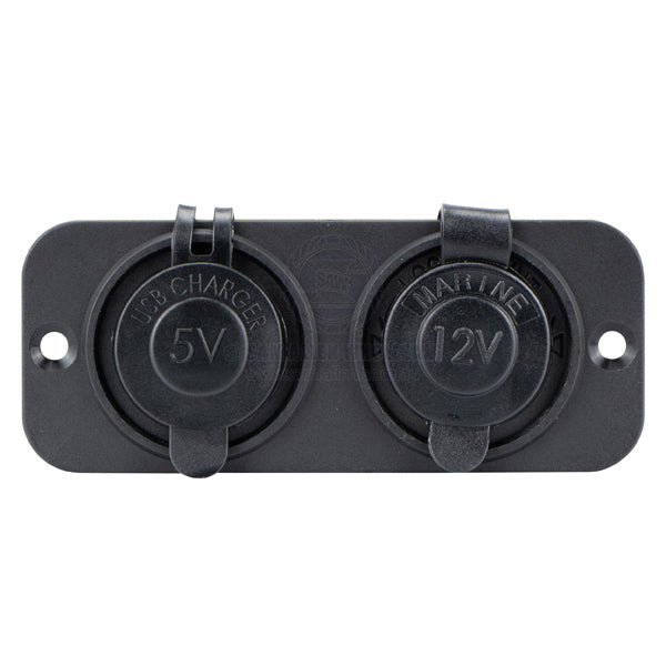 RELAXN SOCKET - DUAL PANEL - DUAL USB-A CHARGER & CIGARETTE LIGHTER