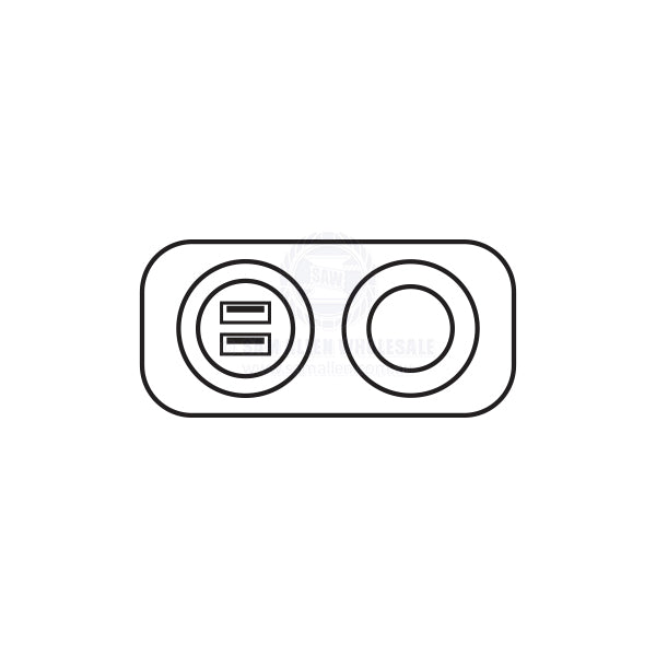 RELAXN SOCKET - DUAL PANEL - DUAL USB-A CHARGER & CIGARETTE LIGHTER