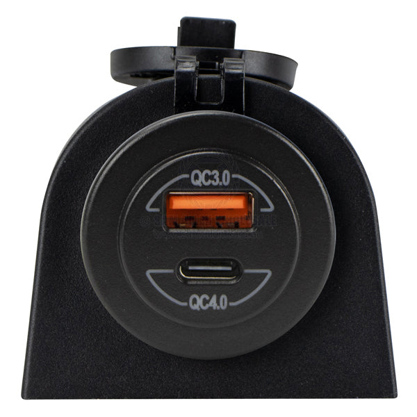 RELAXN SOCKET - SINGLE SURFACE MOUNT - DUAL USB-A/USB-C CHARGER