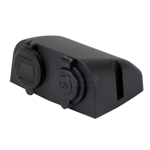 RELAXN SOCKET - DUAL SURFACE MOUNT - VOLTMETER, DUAL USB-A / USB-C CHARGER & CIGARETTE LIGHTER