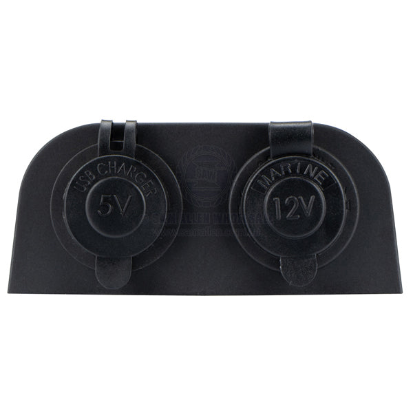 RELAXN SOCKET - DUAL SURFACE MOUNT - DUAL USB-A CHARGER & CIGARETTE LIGHTER