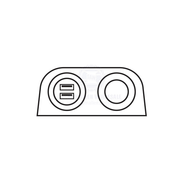 RELAXN SOCKET - DUAL SURFACE MOUNT - DUAL USB-A CHARGER & CIGARETTE LIGHTER