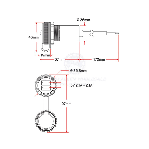 RELAXN SOCKET - DUAL USB-A CHARGER