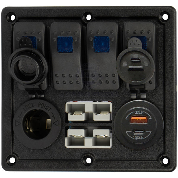 RELAXN 4 GANG ILLUMINATED ROCKER SWITCH PANEL