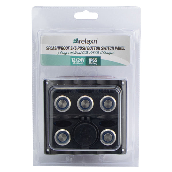 RELAXN SWITCH PANELS - SPLASHPROOF S/S PUSH BUTTON