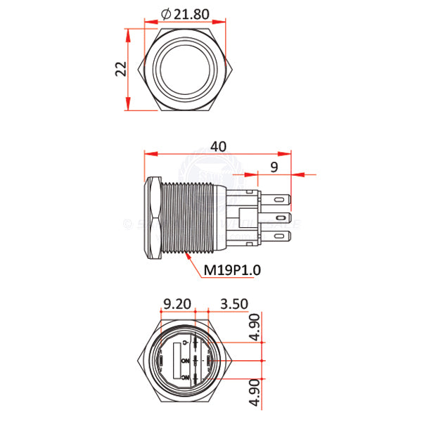RELAXN 5A PUSH BUTTON SWITCHES - STAINLESS STEEL