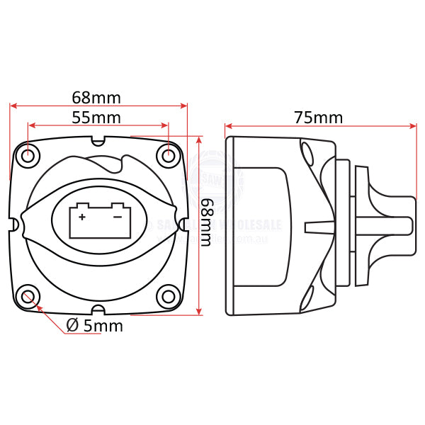 RELAXN BATTERY SWITCH - 2 POSITION - SURFACE MOUNT