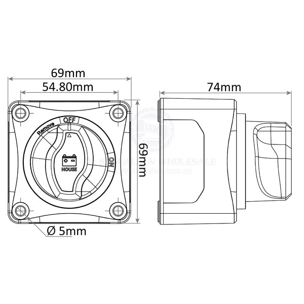 RELAXN BATTERY SWITCH - 2 POSITION- HD - SURFACE MOUNT