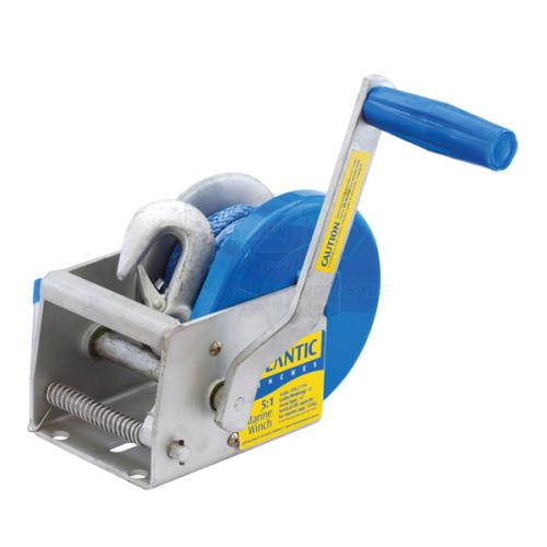 ATLANTIC WINCH - HAND - 51 Winch trailer Atlantic 5:1 700kg with 6m x 5mm Dyneema & gal hook anchor