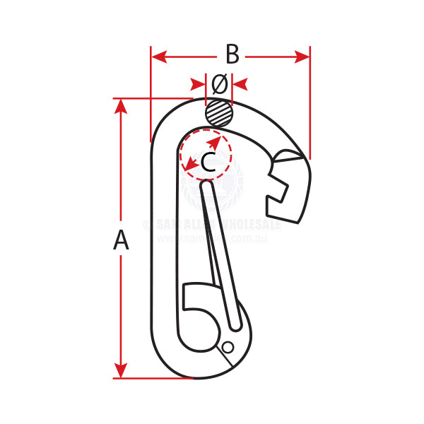 SNAP HOOK - ASYMMETRIC - STAINLESS STEEL