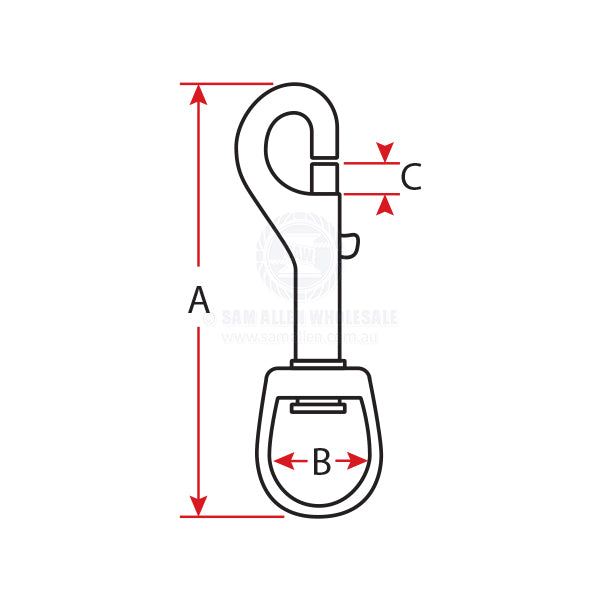 HOOK - SNAP BOLT - SWIVEL EYE - STAINLESS STEEL