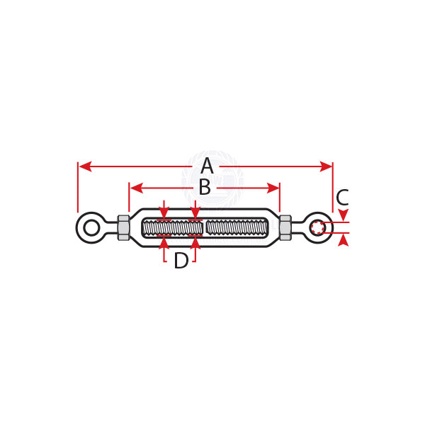 TURNBUCKLES - OPEN BODY - EYE & EYE - S/S