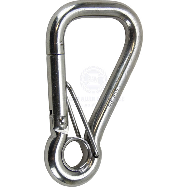 SNAP HOOK WITH SAFETY BAR - ASYMMETRIC - S/S