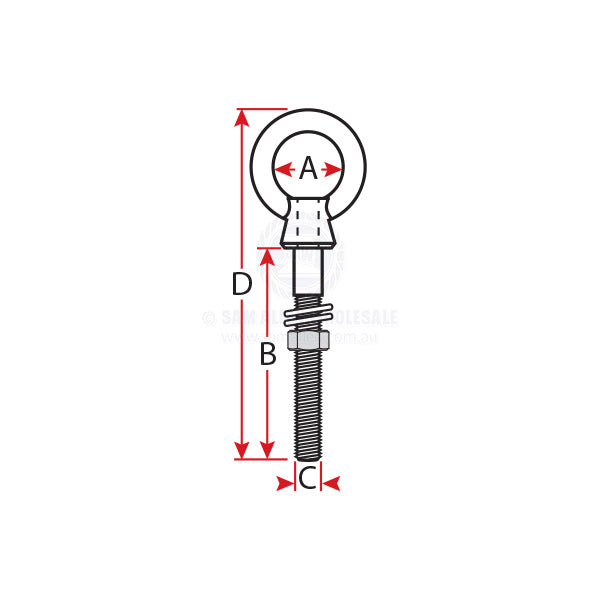 EYE BOLTS - COLLARED - STAINLESS STEEL