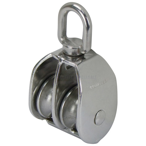 PULLEY - DOUBLE - SWIVEL TOP - S/S